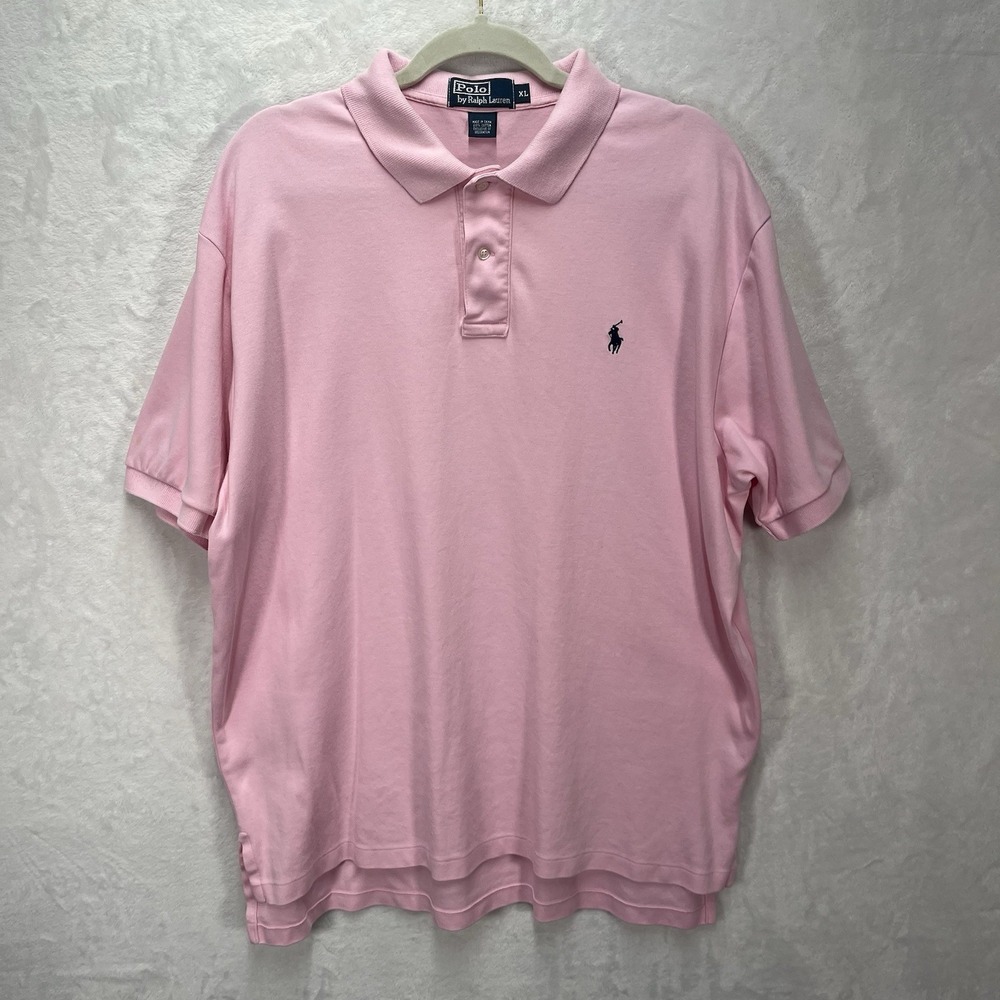 Polo Ralph Lauren Short Sleeve Polo Shirt Mens XL Pink Golf Preppy Summer